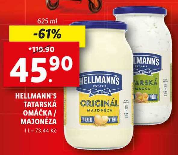 HELLMANN'S TATARSKÁ OMÁČKA / MAJONÉZA, 625 ml