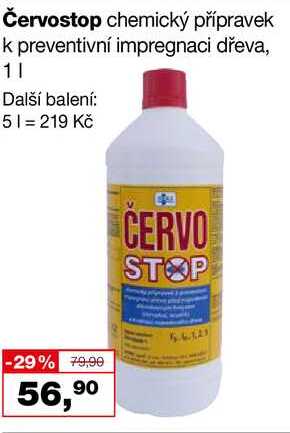 Červostop chemický přípravek k preventivní impregnaci dřeva 1l