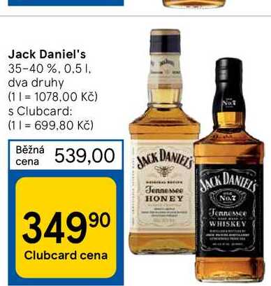 Jack Daniel's 35-40 %, 0,5 1