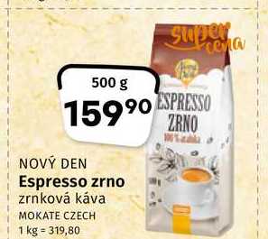 Espresso zrno zrnková káva 500g v akci