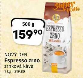 Nový den Espresso zrno zrnková káva 500g v akci