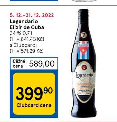 Legendario Elixir de Cuba 34 % 0.7 l