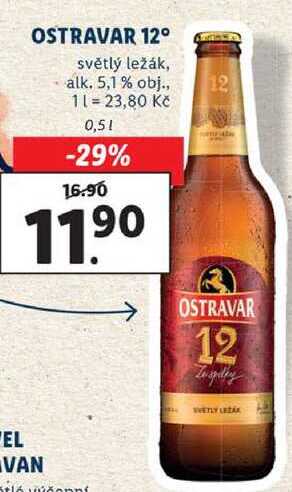 OSTRAVAR 12° světlý ležák, 0,5 l