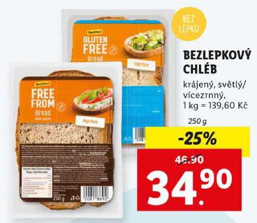 BEZLEPKOVÝ CHLÉB, 250 g