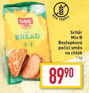 Schär Mix B Bezlepková pečicí směs na chléb 1 kg