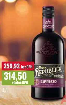 BOŽKOV REPUBLICA ESPRESSO, 0,7 l