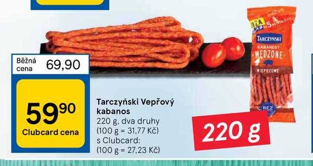 Tarczyński Vepřový kabanos 220 g