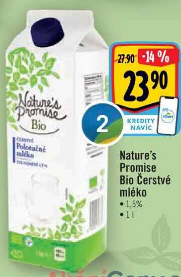 Nature's Promise Bio Čerstvé mléko, 1 l v akci