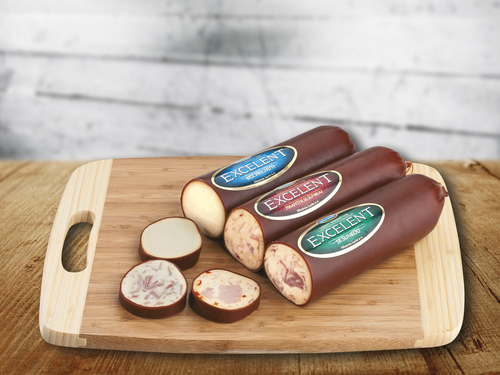 Excelent tavený uzený salámový sýr 45 % t. v s. 100g