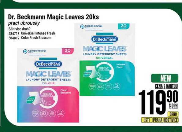 Dr. Beckmann Magic Leaves Laundry Detergent Sheets Color