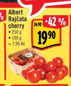 ARCHIV | Albert Rajčata cherry • 250 g v akci platné do: 16.5.2023 ...