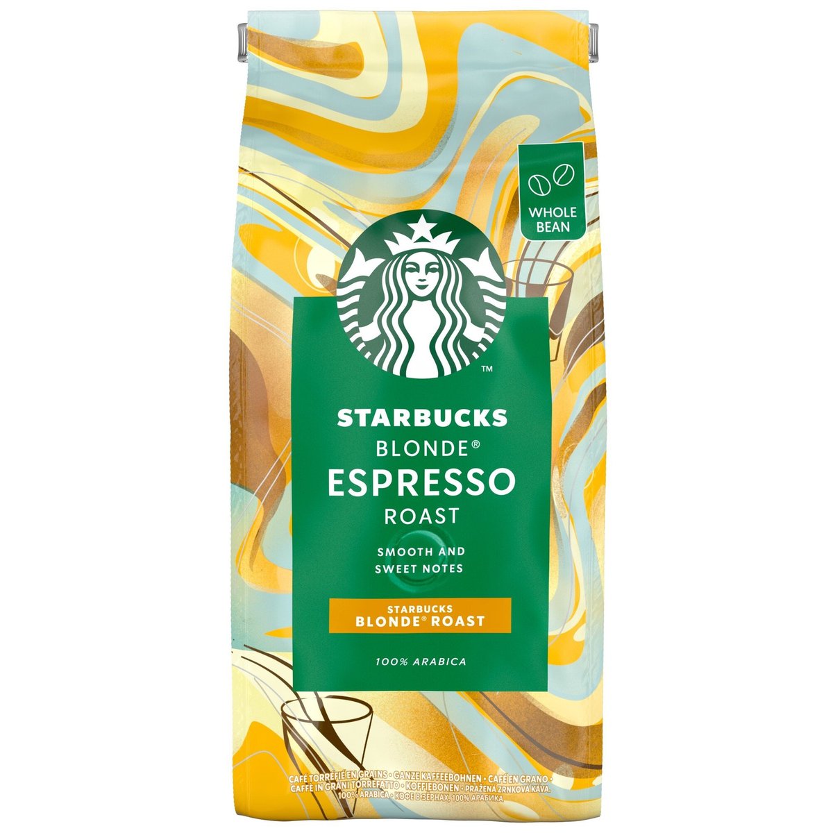 Starbucks Blonde Espresso Roast zrnková káva v akci