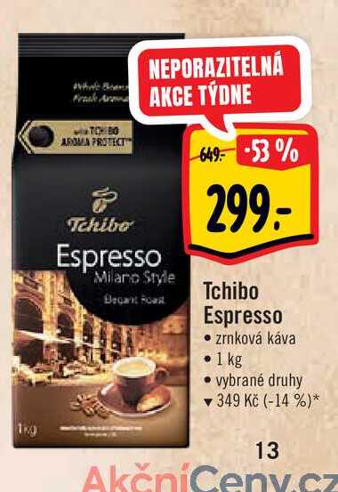  Tchibo Espresso • zrnková káva • 1 kg   v akci