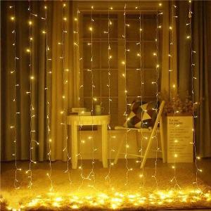 LED světelný závěs X-Site CLD-004, 3x3m, teplá bílá