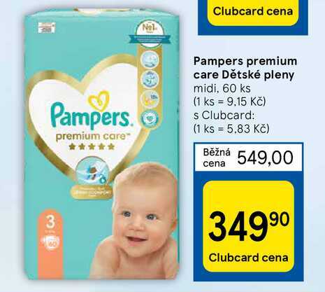 Pampers premium care Dětské pleny midi, 60 ks v akci