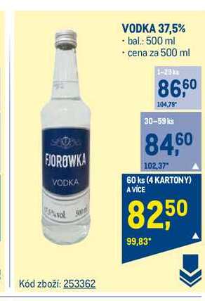 Fjorowka VODKA 37,5% 500 ml  v akci