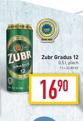 Zubr Gradus 12 0,5 l, plech 