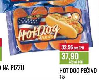 HOT DOG PEČIVO, 4 ks