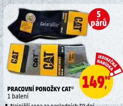 PRACOVNÍ PONOŽKY CAT, 5 párů