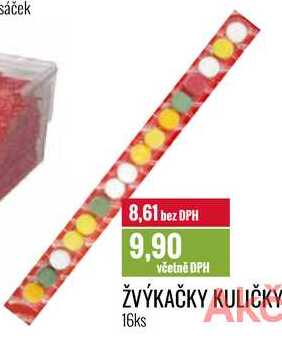ŽVÝKAČKY KULIČKY 16ks