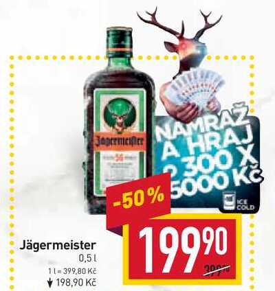 Jägermeister 0,5l v akci Billa za 199,90 Kč | AkcniCeny.cz