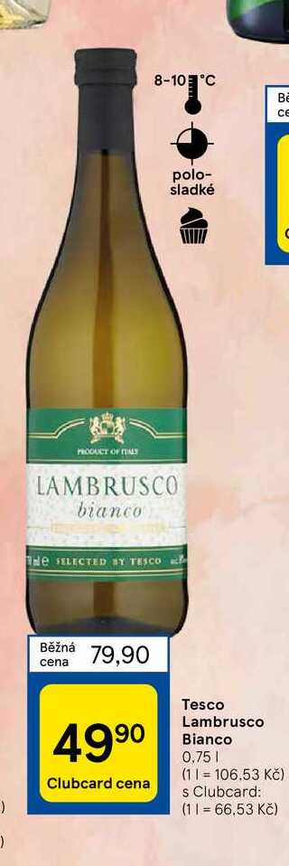 Tesco Lambrusco Bianco 0.75 1
