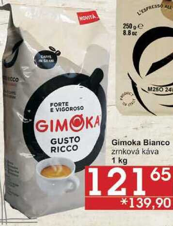 Gimoka Bianco zrnková káva, 1 kg v akci