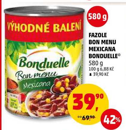 FAZOLE BON MENU MEXICANA BONDUELLE, 580 g