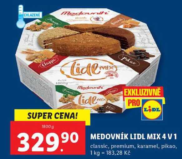 MEDOVNÍK LIDL MIX 4 V 1, 1800 g