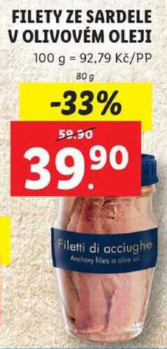 FILETY ZE SARDELE V OLIVOVÉM OLEJI, 80 g