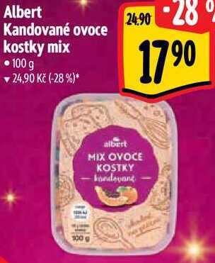 Albert Kandované ovoce kostky mix, 100 g
