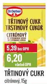 TŘTINOVÝ CUKR citrónový, 15g  v akci