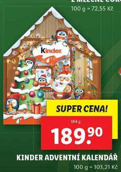 KINDER ADVENTNÍ KALENDÁŘ, 184 g