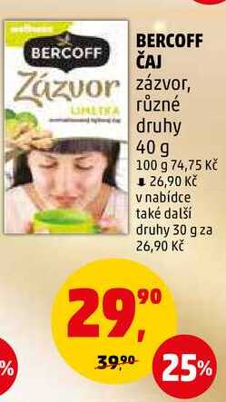 BERCOFF ČAJ Zázvor, 40 g