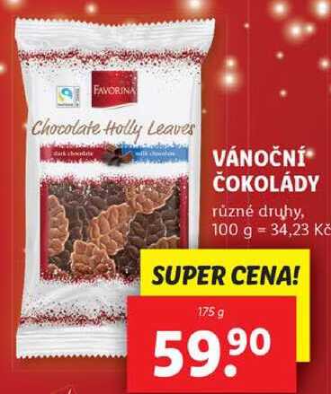 VÁNOČNÍ ČOKOLÁDY, 175 g
