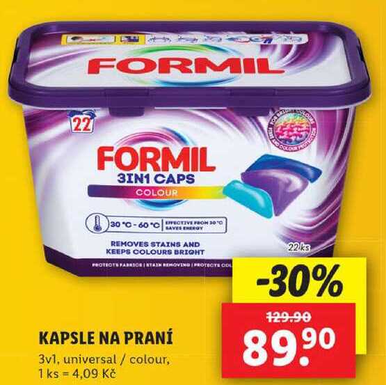 KAPSLE NA PRANÍ, 22 ks
