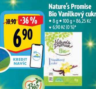 Nature's Promise Bio Vanilkový cukr, 8 g v akci