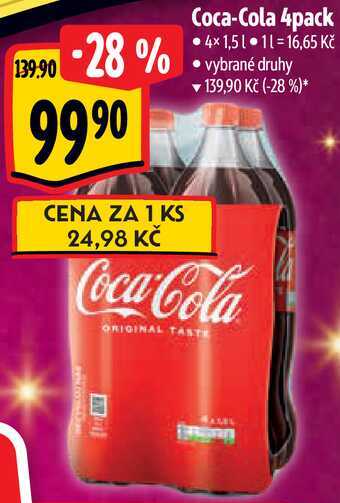 Coca-Cola 4pack, 4x 1,5 l
