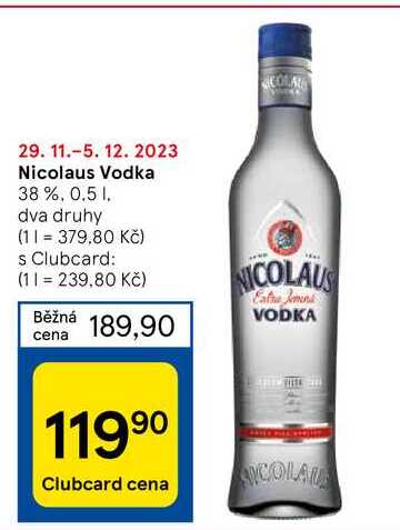 Nicolaus Vodka 38 %, 0.5 1   v akci