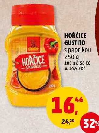 HOŘČICE GUSTITO s paprikou, 250 g