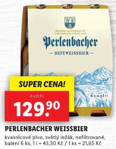 PERLENBACHER WEISSBIER, 6x 0,5 l