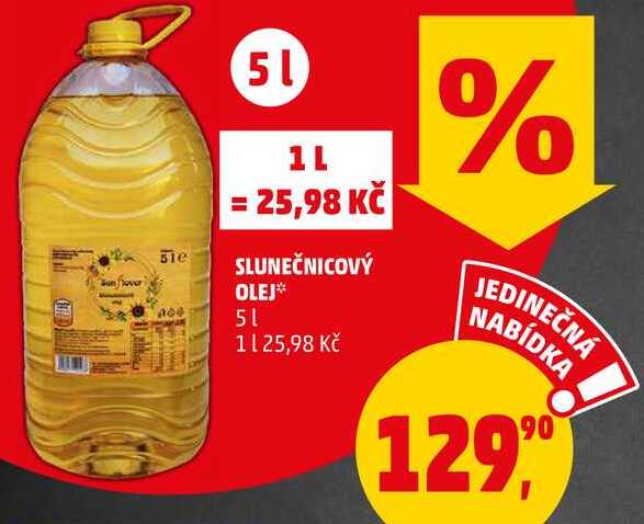 SLUNEČNICOVÝ OLEJ, 5 l