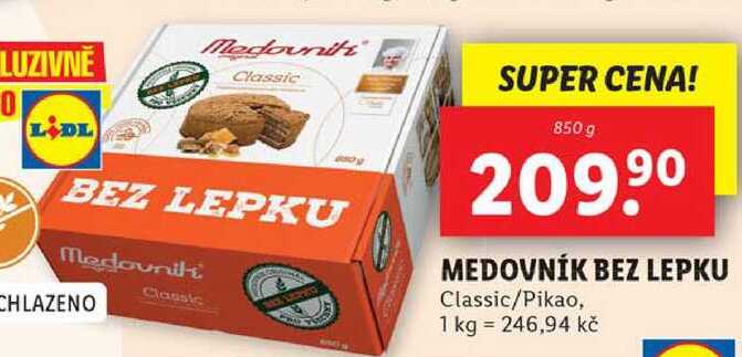MEDOVNÍK BEZ LEPKU, 850 g