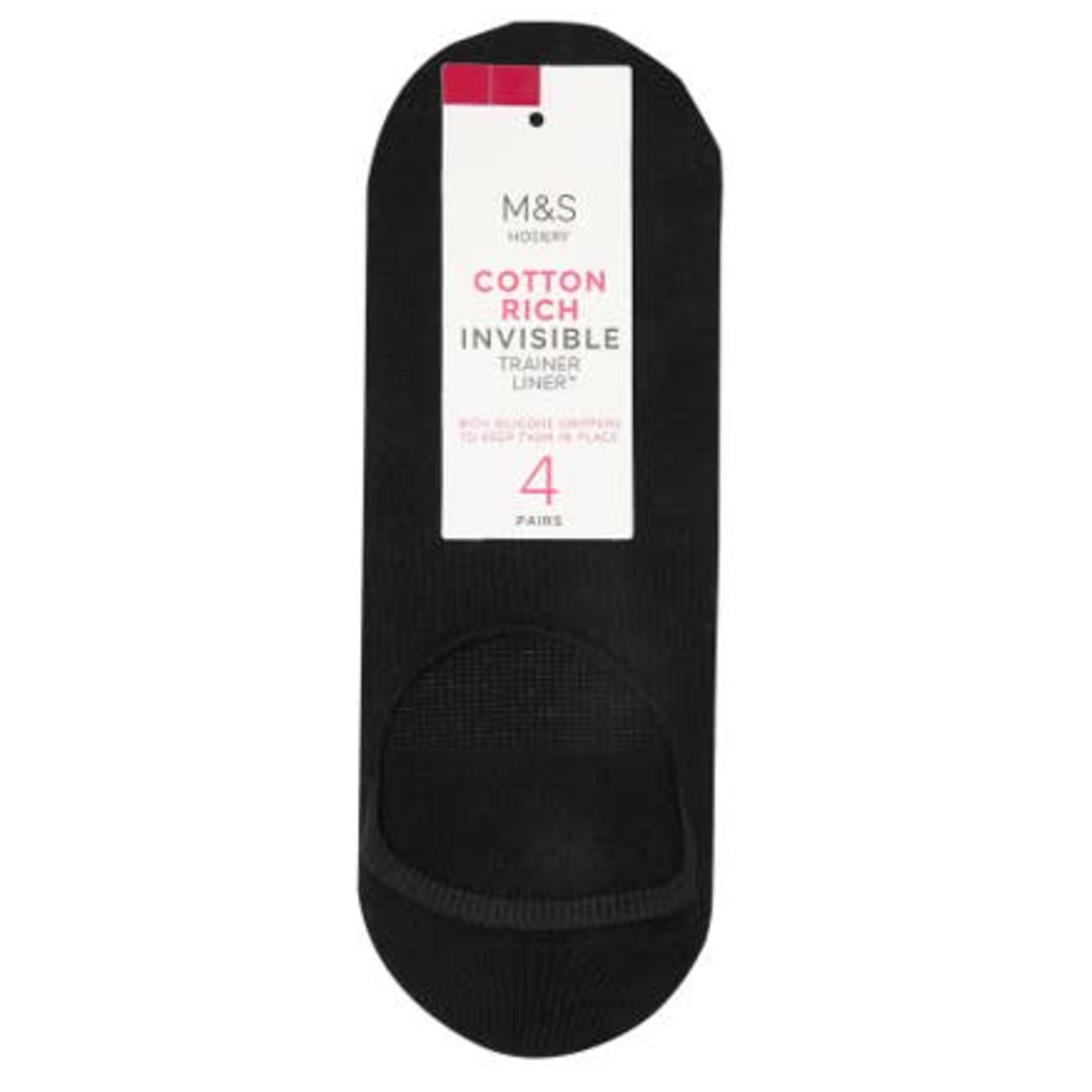 Marks & Spencer Nízké ponožky černé, 4 ks, vel. 35,5 - 38