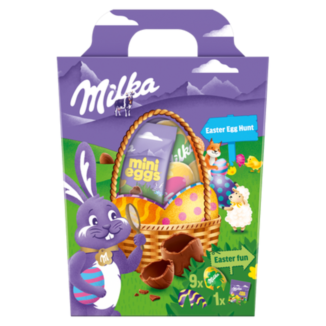 Milka Košíček, čokoládová dutá vajíčka a mini vajíčka