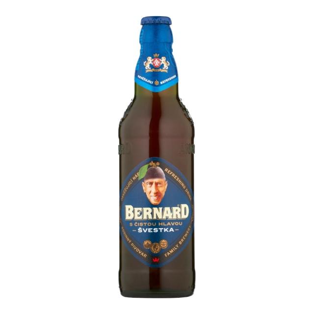 Bernard nealkoholické polotmavé pivo Švestka