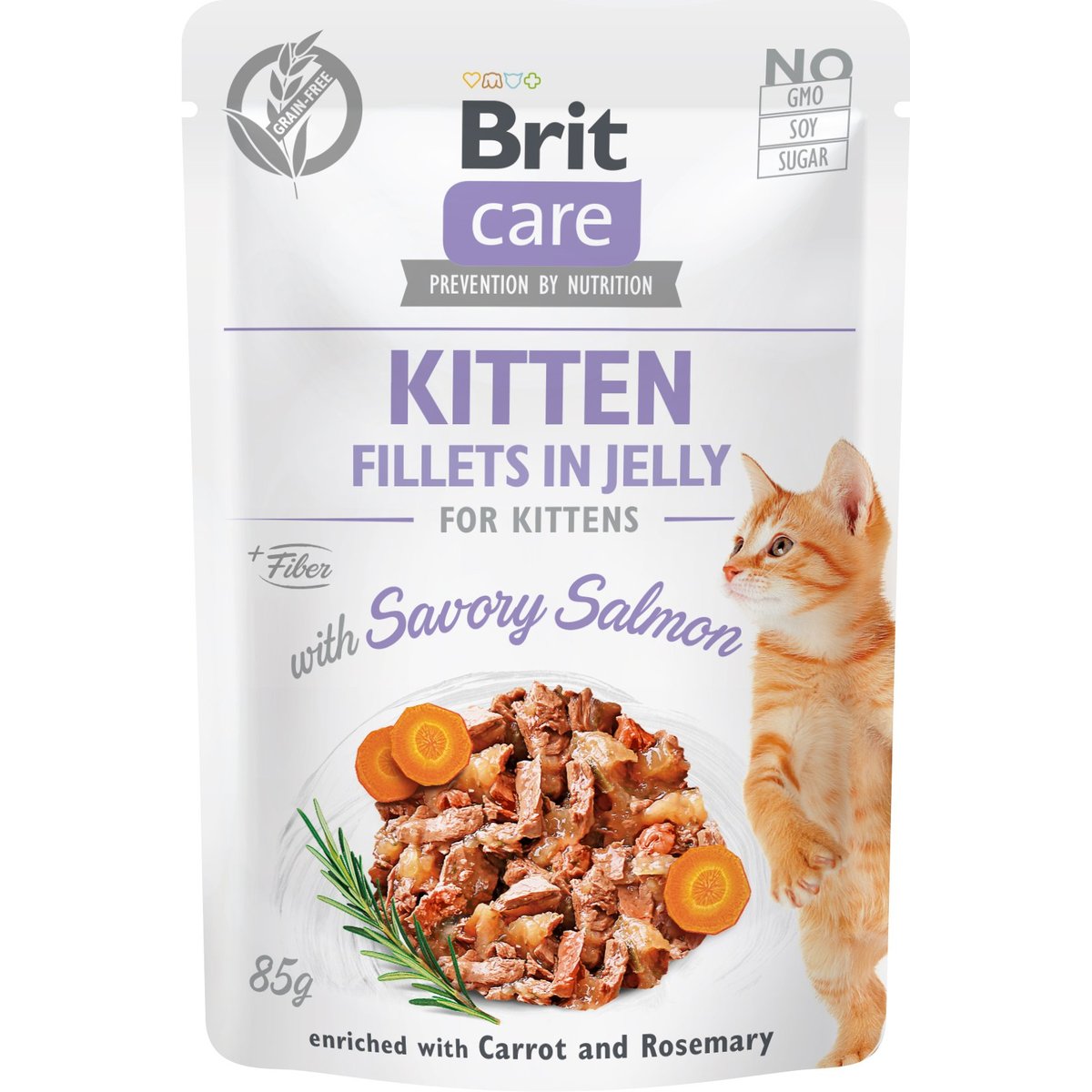 Brit Care Kitten Kapsička pro koťata – filety v rosolu s lososem