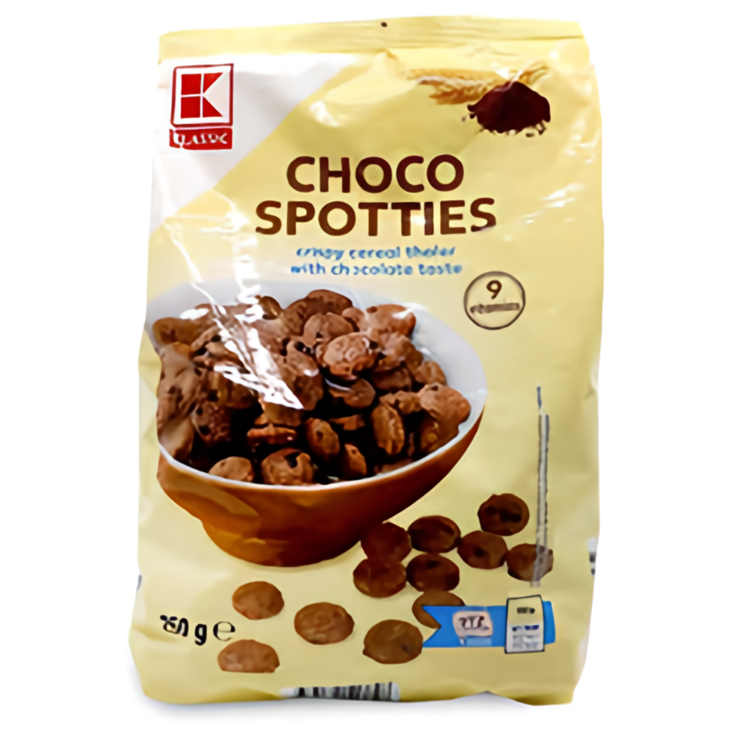 K-Classic Choco Spotties obilné cereálie s čokoládovou příchutí