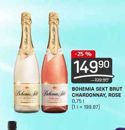 Bohemia Sekt Brut Chardonnay, Rose 0,75l
