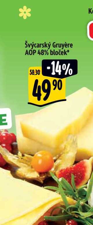  Švýcarský Gruyère AOP 48% bloček 100 g